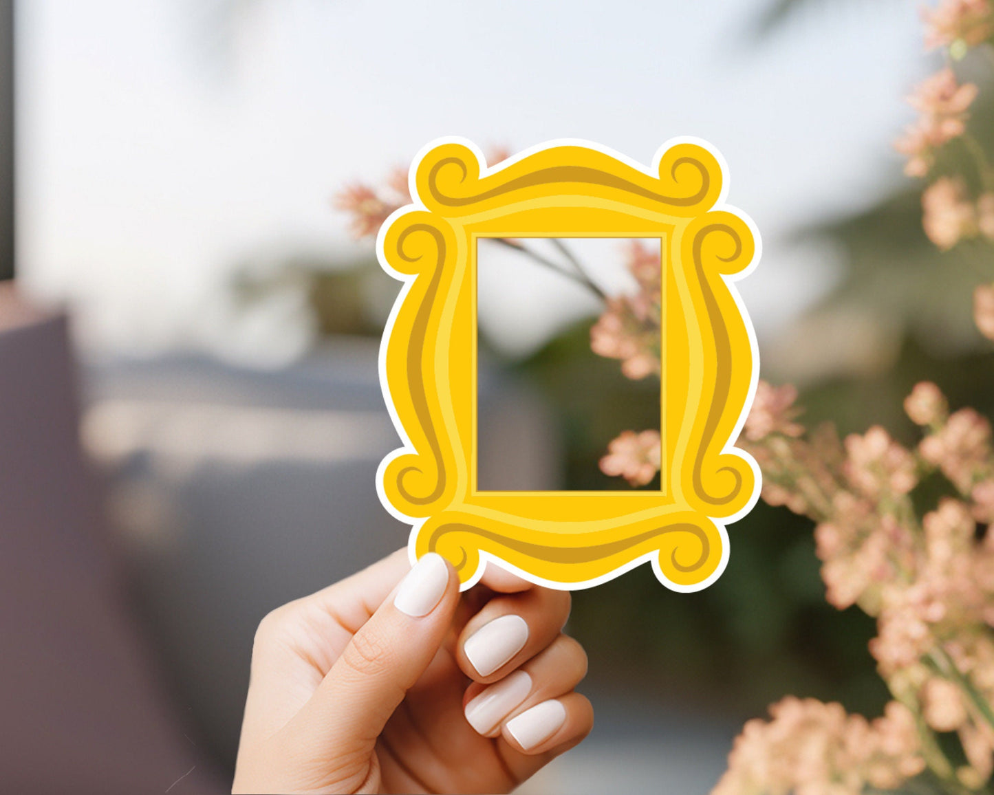 Friends Monica and Rachel Door Picture Frame - funny sticker for fans of friends tv show - for laptop, water bottle, gift for him and her