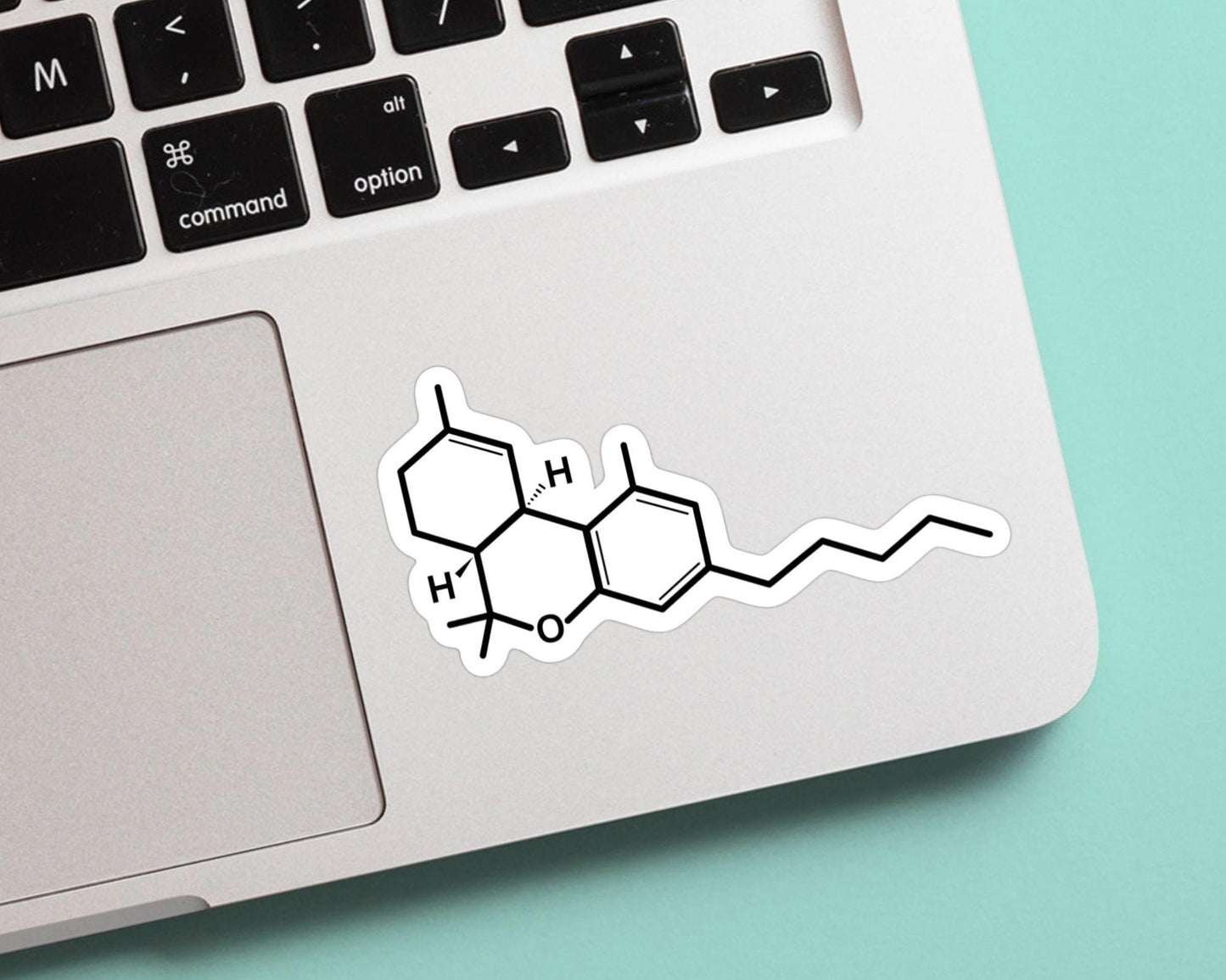 THC Molecule Sticker - Marijuana, Weed, Pothead, Funny Sticker, Gift for Him and Her, Cute, Minimalist