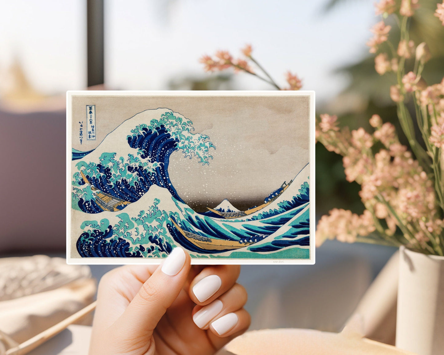 Under the wave off kanagawa - the great wave sticker katsushika hokusai | for water bottle, hardhat, skateboard, laptop, phone case