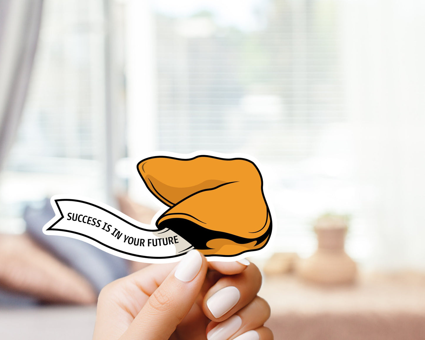 Fortune Cookie Sticker, Success Is In Your Future, Meme Sticker, Food stickers, Funny Sticker, For Laptop, Water Bottle