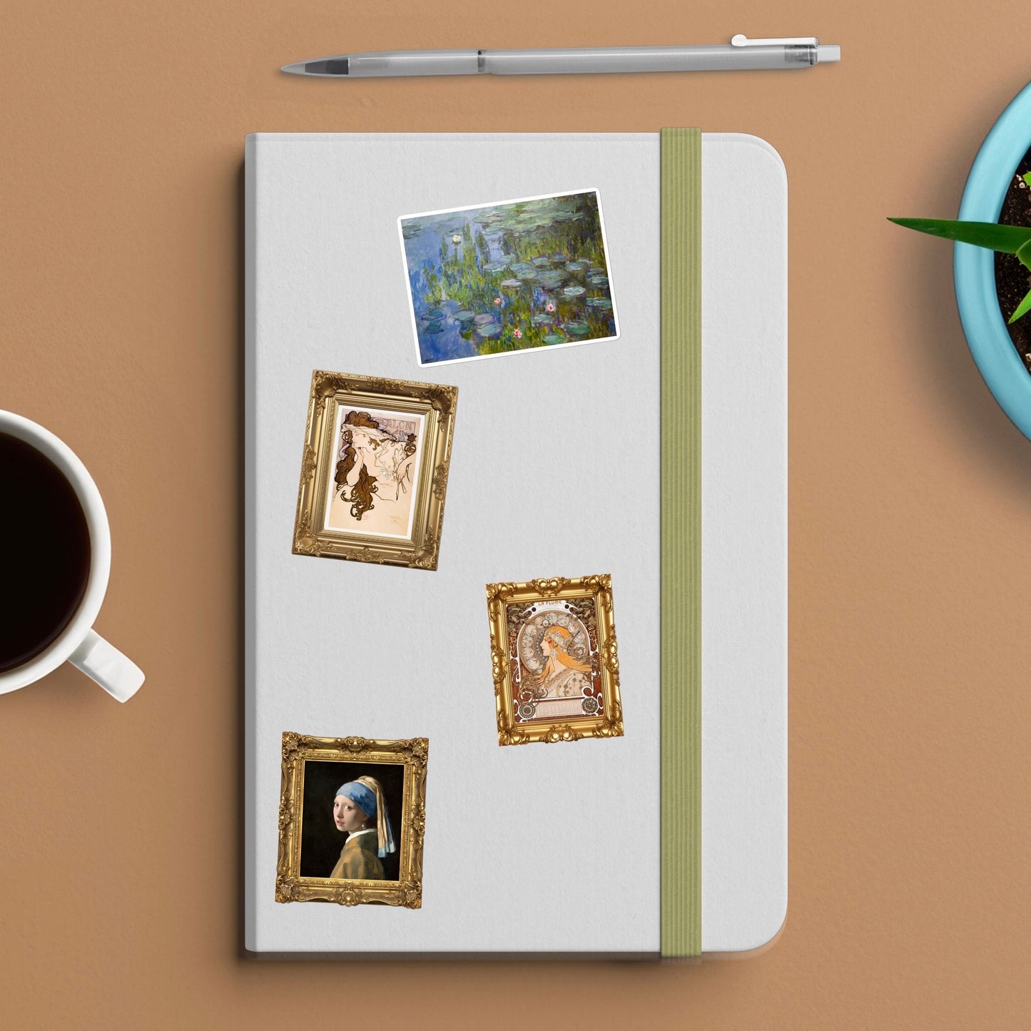 Water lilies by claude monet sticker | for water bottle, hardhat, skateboard, laptop, phone case, weatherproof, vinyl sticker