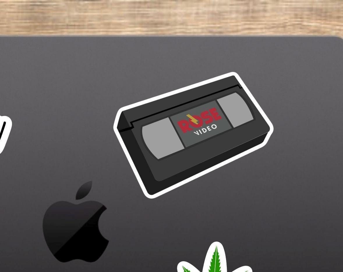 Rose Video VHS Video Sticker - Funny, Schitts Creek Sticker, Vinyl Decal, Fot Water Bottle, Laptop Etc, Moira, Alexis, David, Rosebud Motel