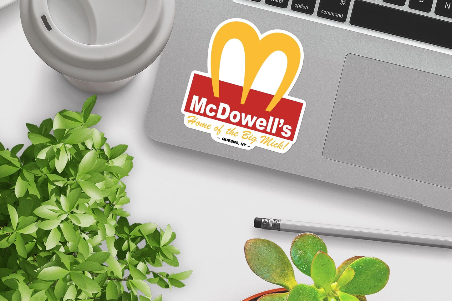 Coming To America Sticker McDowell’s Home of the Big Mick - Funny Stickers, Vinyl Decal, Gift for him and Her, Queens NY