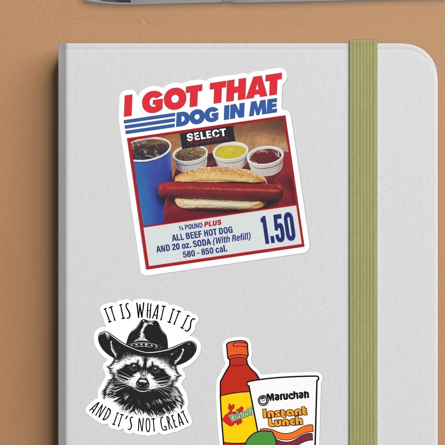 I got that dog in me - funny stickers - hot dog meme sticker for laptop, water bottle, phone, vinyl sticker, weatherproof, dawg, skateboard