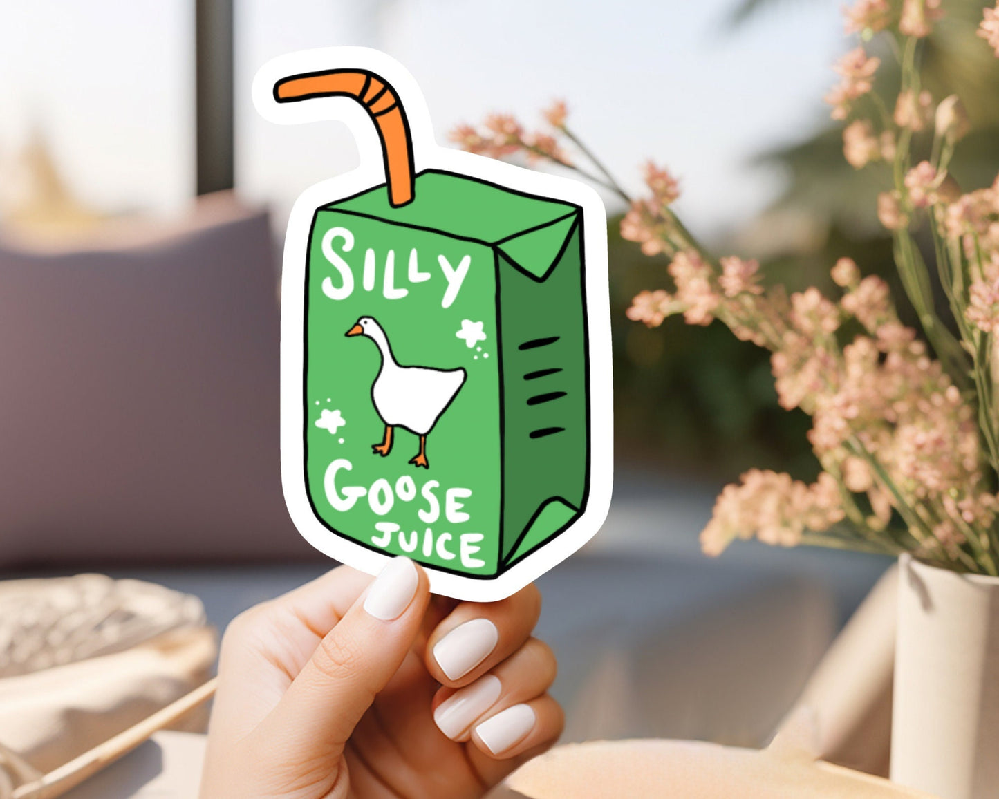 Silly goose sticker | silly goose juice, silly goose sticker, funny meme vinyl sticker for laptop, stanley, hardhat, skateboard, notebook