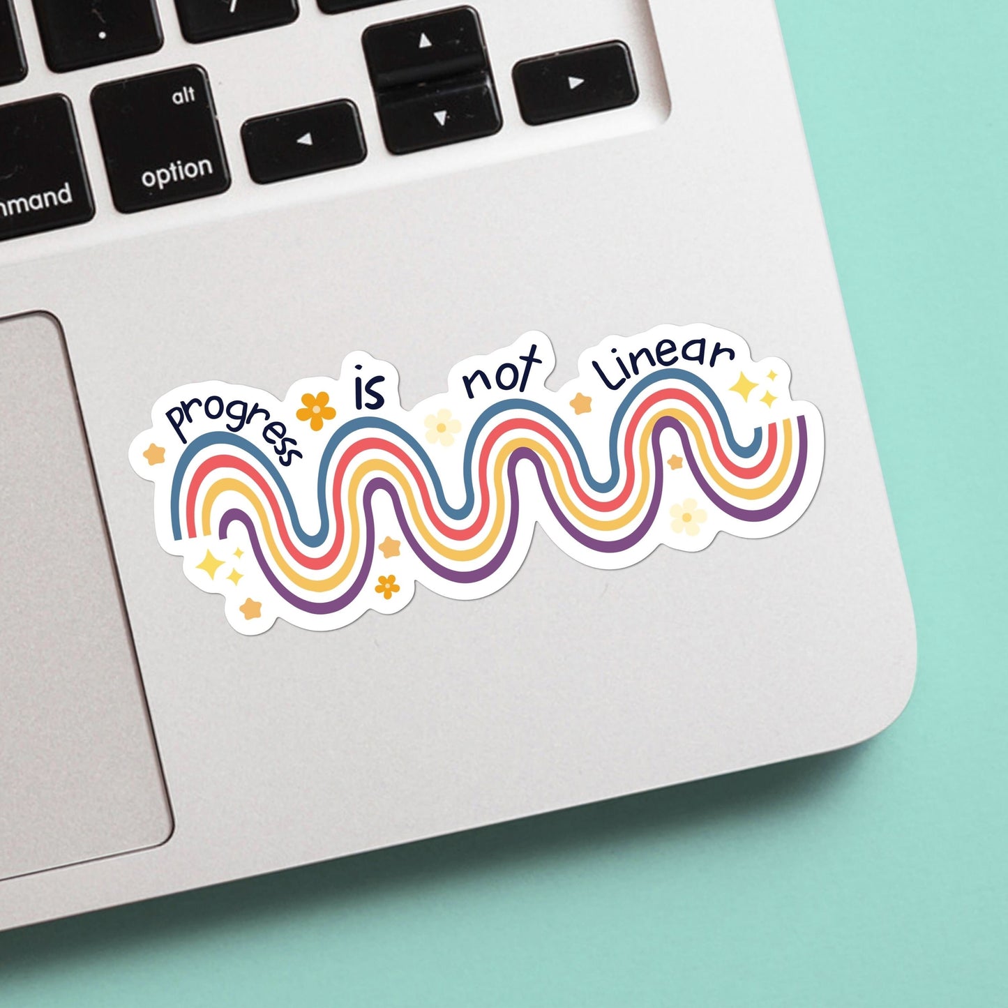 Progress Is Not Linear Sticker, funny stickers, vinyl stickers, laptop sticker, weatherproof, gift ideas, mental heath awareness