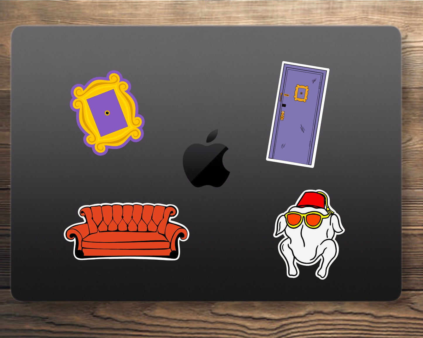 Friends Monica and Rachel Door Picture Frame - funny sticker for fans of friends tv show - for laptop, water bottle, gift for him and her