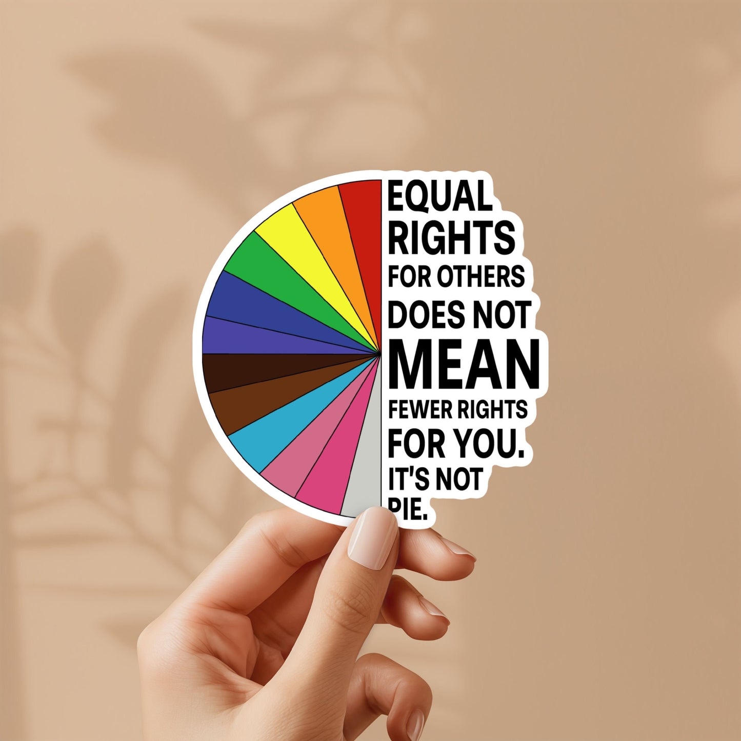 Equal rights for others doesn’t mean fewer rights for your. it’s not pie sticker -  vinyl, weatherproof, meme sticker, nostalgia, lgbtqia+