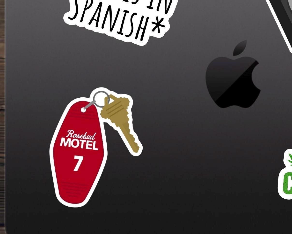 Rosebud Motel Key Sticker - Funny, Schitts Creek Sticker, Vinyl Decal, Fot Water Bottle, Laptop Etc, Moira, Alexis, David, Rosebud Motel