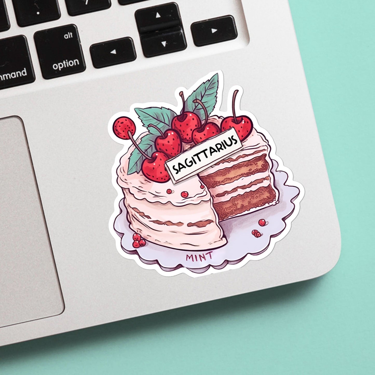 Sagittarius Zodiac Astrological Birthday Cake Sticker - Funny, Cute, Stickers, Notebook, Laptop, Water Bottle, Helmet Gift for him and her