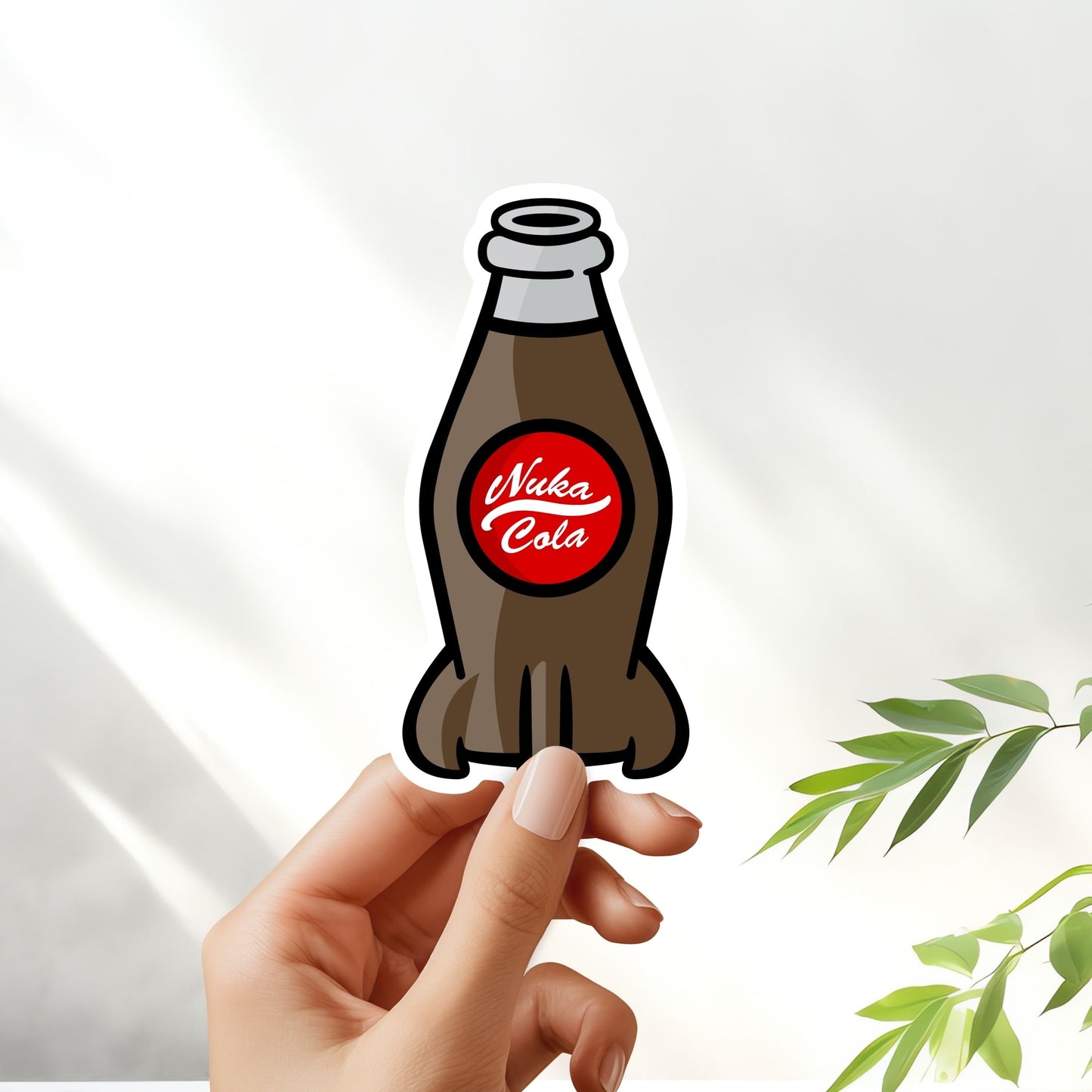Nuka Cola Bottle Sticker - For Gamers, Gifts for him and her, for Laptop, Water Bottle, Skateboard, CellPhone, Vault Dwellers, Wasteland
