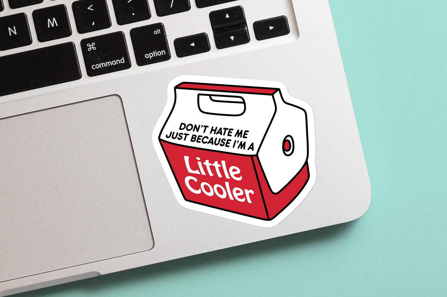 Little cooler sticker | don’t hate me just because i’m a little cooler, meme, funny, vinyl sticker for laptop, water bottle, phone case