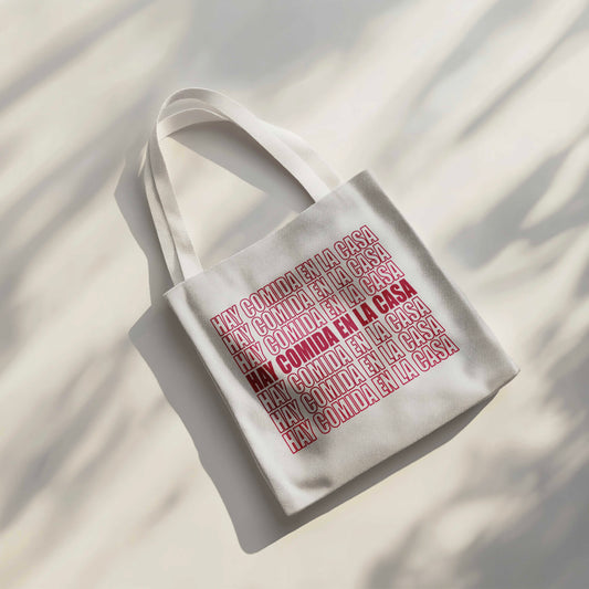 Hay Comida En La Casa Tote Bag - 15” x 16” (38cm x 40cm) High Quality Canvas Tote Bags