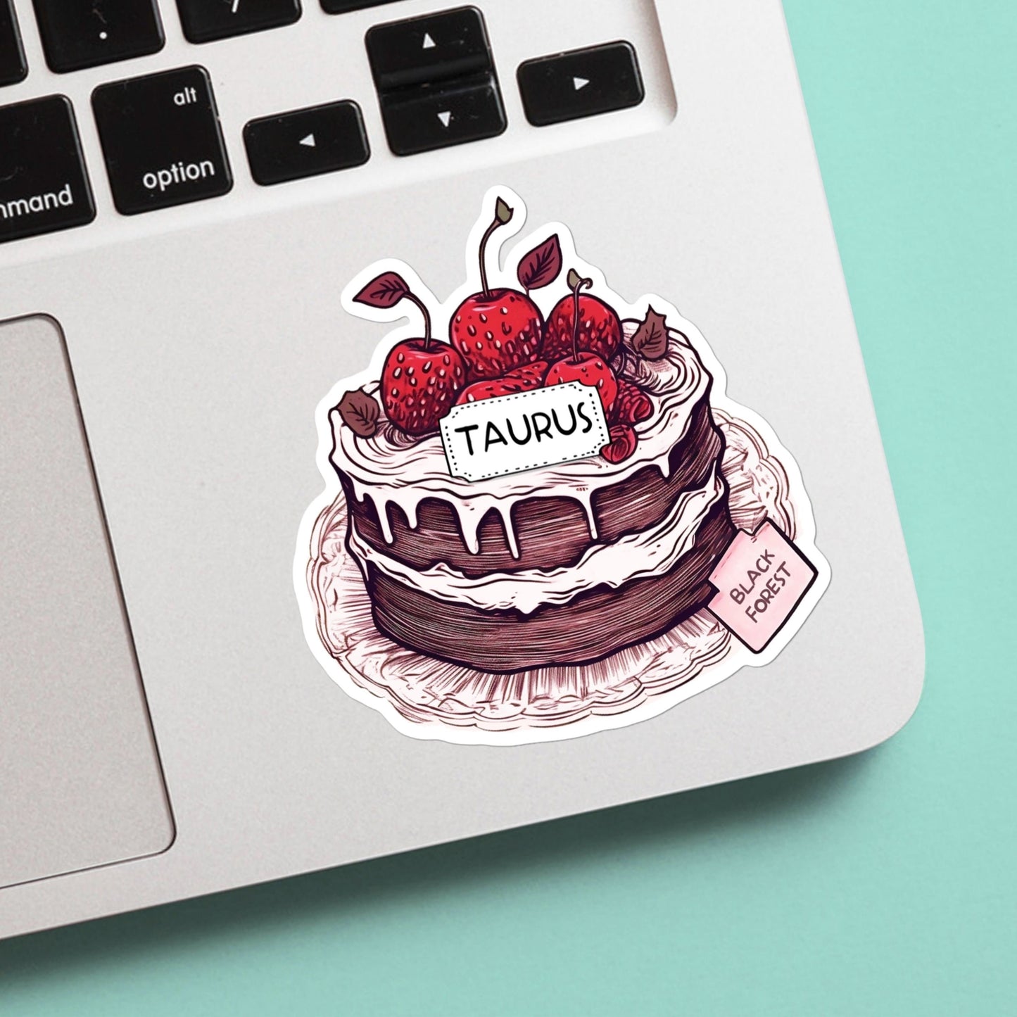 Taurus Zodiac Astrological Birthday Cake Sticker - Funny, Cute, Stickers, Notebook, Laptop, Water Bottle, Helmet Gift for him and her