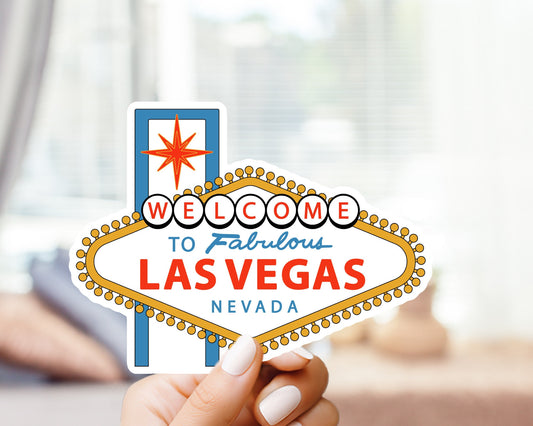 Las Vegas Famous Road Sign Sticker - Famous Signs, Vinyl Sticker, For Laptop, Water Bottle, Gift for him and her