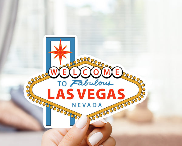 Las Vegas Famous Road Sign Sticker - Famous Signs, Vinyl Sticker, For Laptop, Water Bottle, Gift for him and her