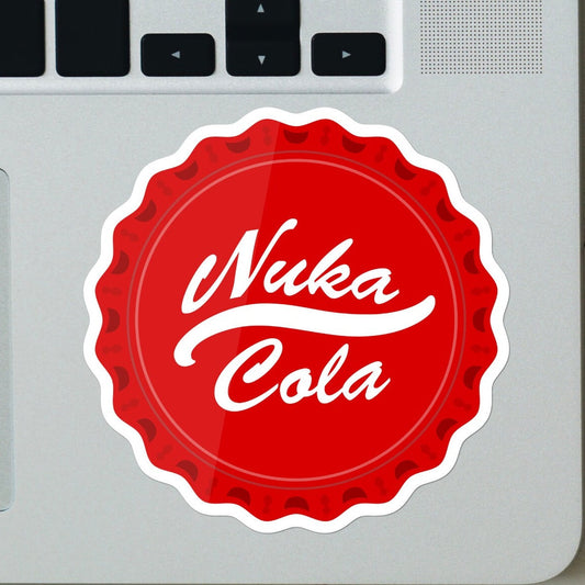 Nuka Cola Bottle Cap Sticker - For Gamers, Gifts for him and her, for Laptop, Water Bottle, Skateboard, CellPhone, Vault Dwellers, Wasteland