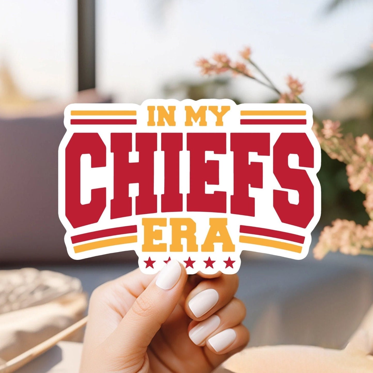 In my chiefs era fan art | go taylor’s boyfriend sticker, funny, gifts for her for him, unique gifts, weatherproof sticker