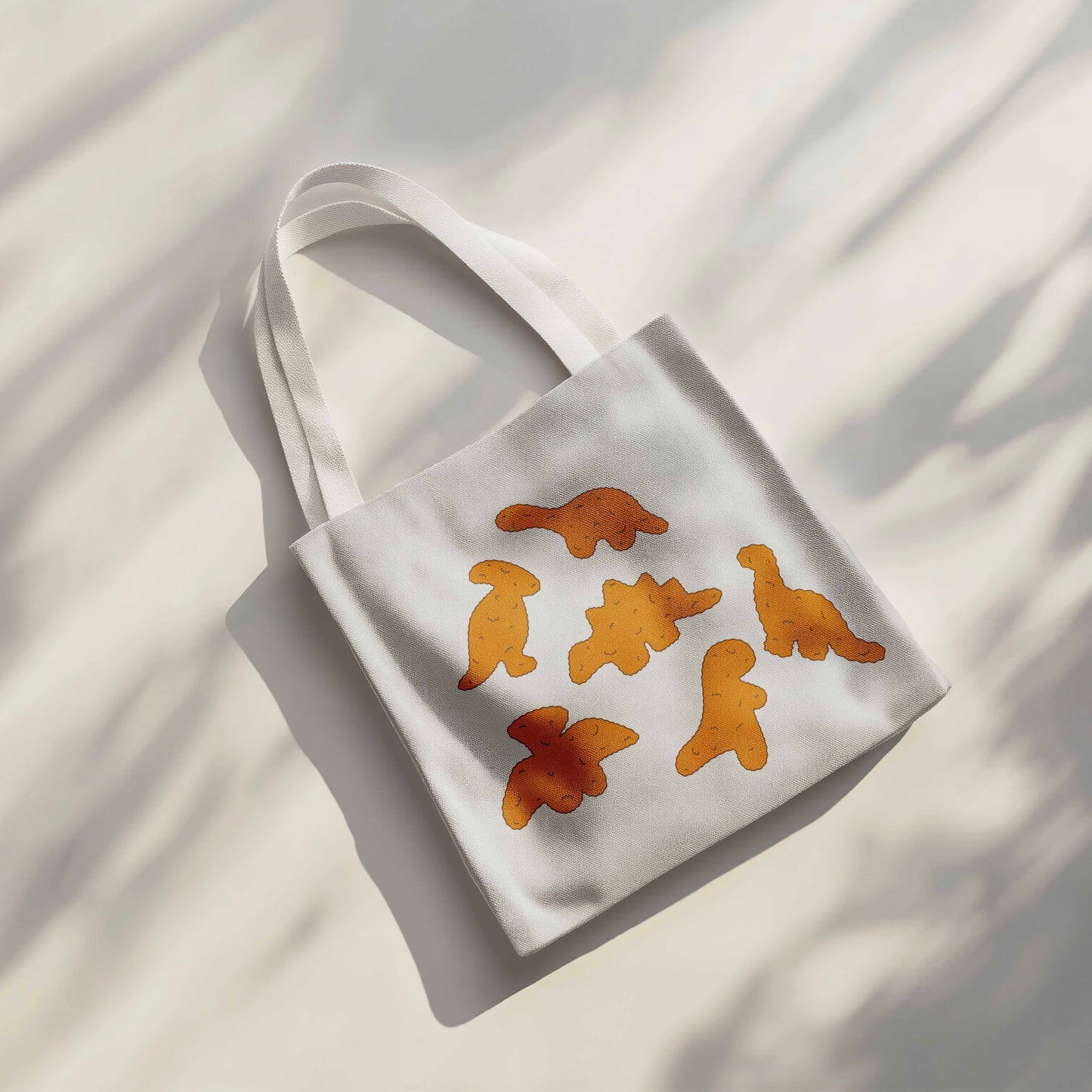 Dino Nuggets Tote Bag - 15” x 16” (38cm x 40cm) High Quality Canvas Tote Bags