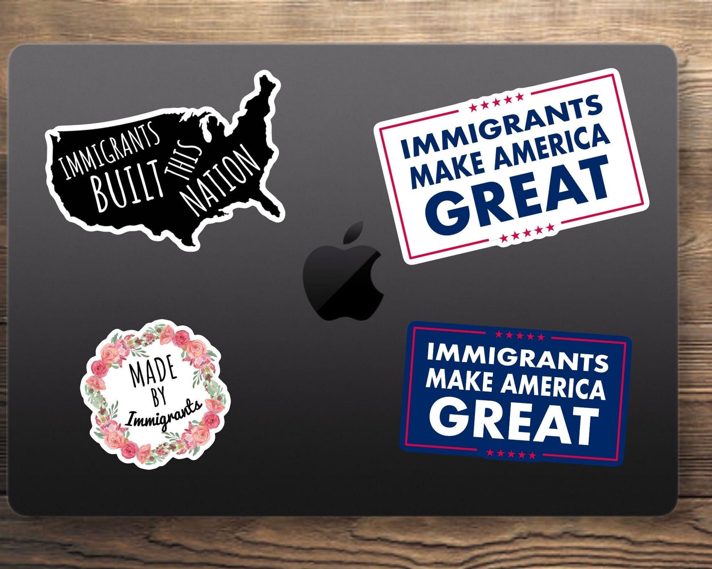 Immigrants Built This Nation Sticker - Show support for immigrants in your community with this vinyl, weatherproof sticker!