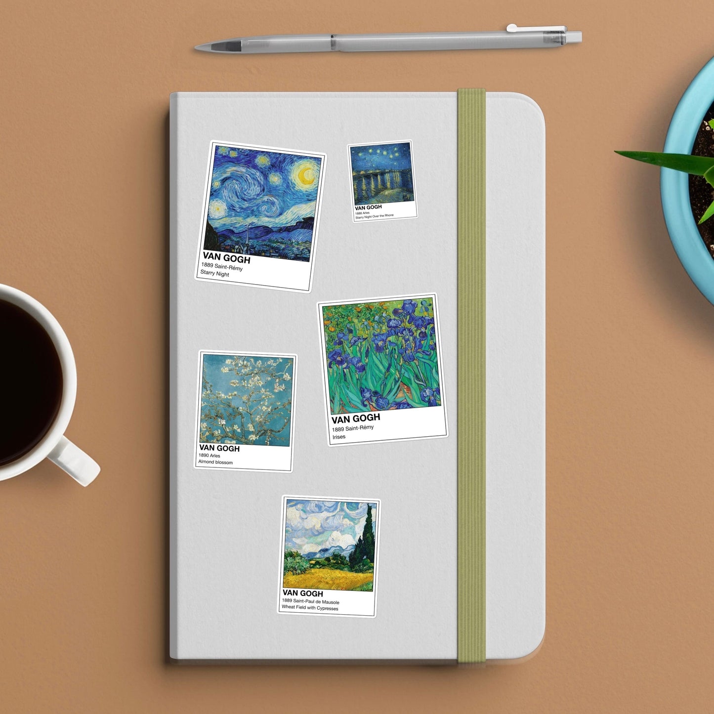 Van Gogh Starry Night Pantone Sticker - 1889 Saint-Rémy - Cool Art Fan Gift, Unique Gift for Him and Her
