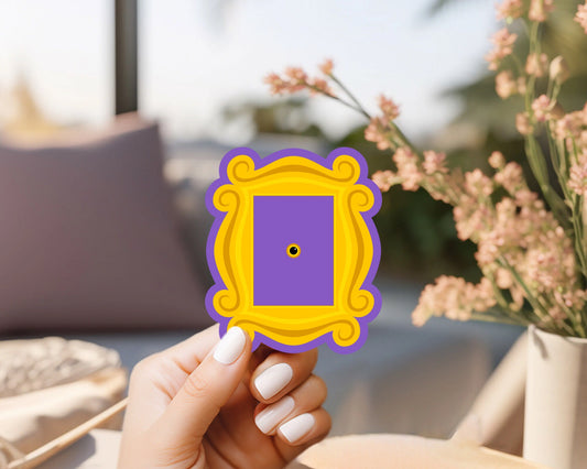 Friends Monica and Rachel Door Picture Frame - funny sticker for fans of friends tv show - for laptop, water bottle, gift for him and her
