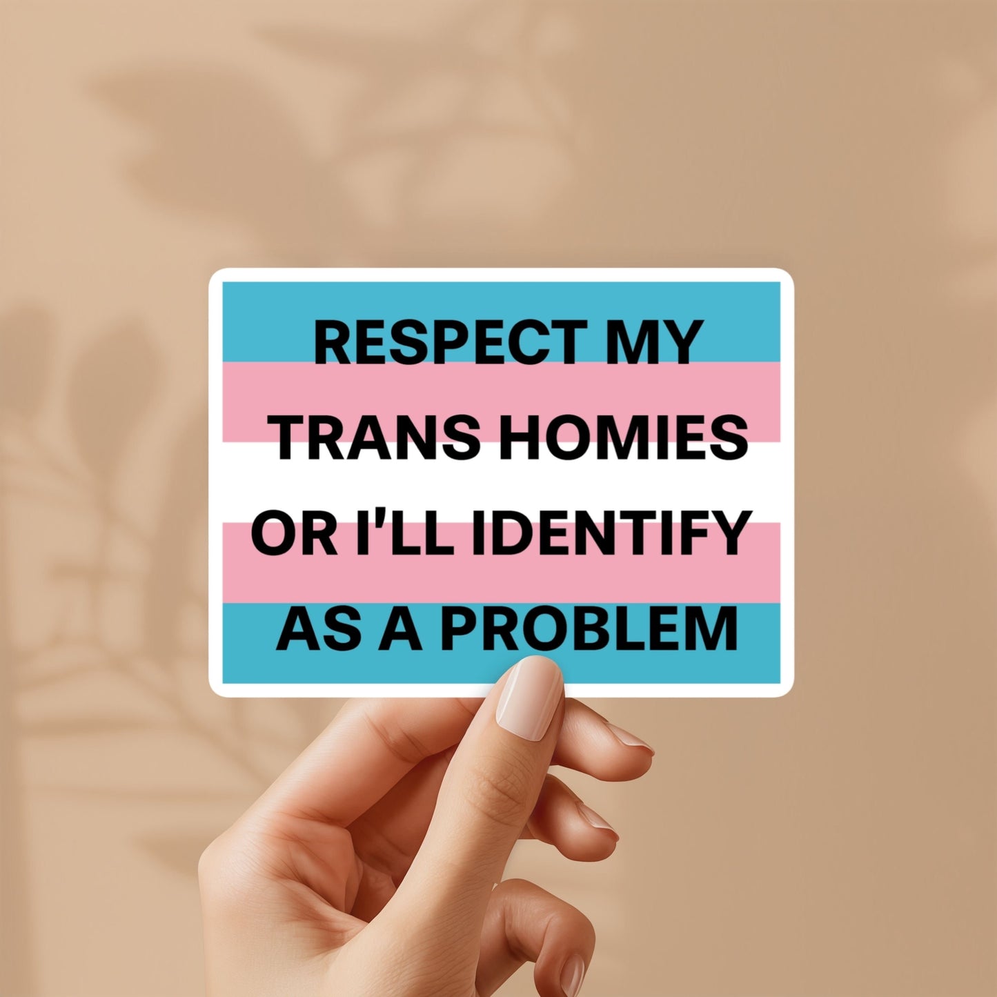 Respect my trans homies or I'll identify as a problem lgbtq+, diversity, equity, inclusion, social justice | high quality vinyl sticker