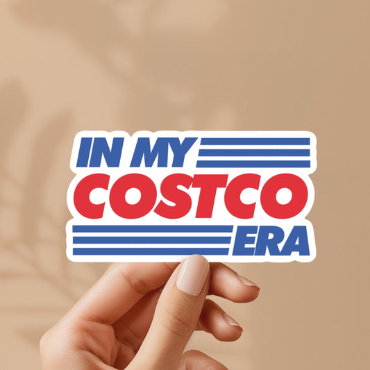 In my costco era - funny stickers - hot dog meme sticker for laptop, water bottle, phone, vinyl sticker, weatherproof, dawg, skateboard