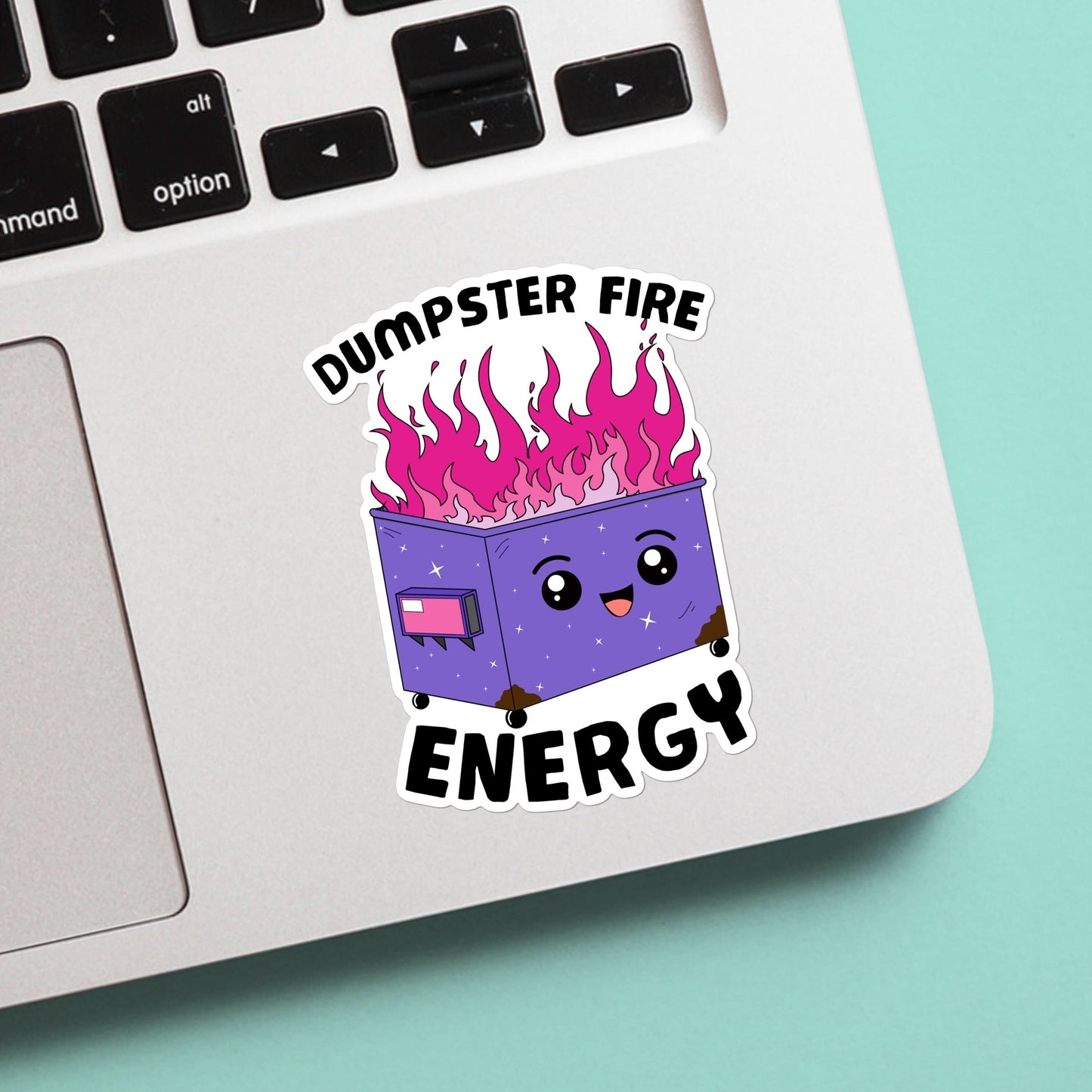 Emotional dumpster fire sticker - cute, funny, laptop, cellphone, water bottle, stanley, vinyl, weatherproof, meme, mental health, anxiety