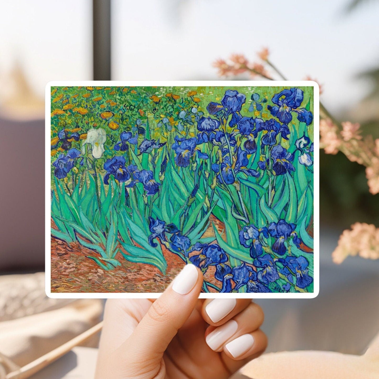 Vincent van gogh's irese’s sticker | for water bottle, hardhat, skateboard, laptop, phone case, weatherproof, vinyl stick