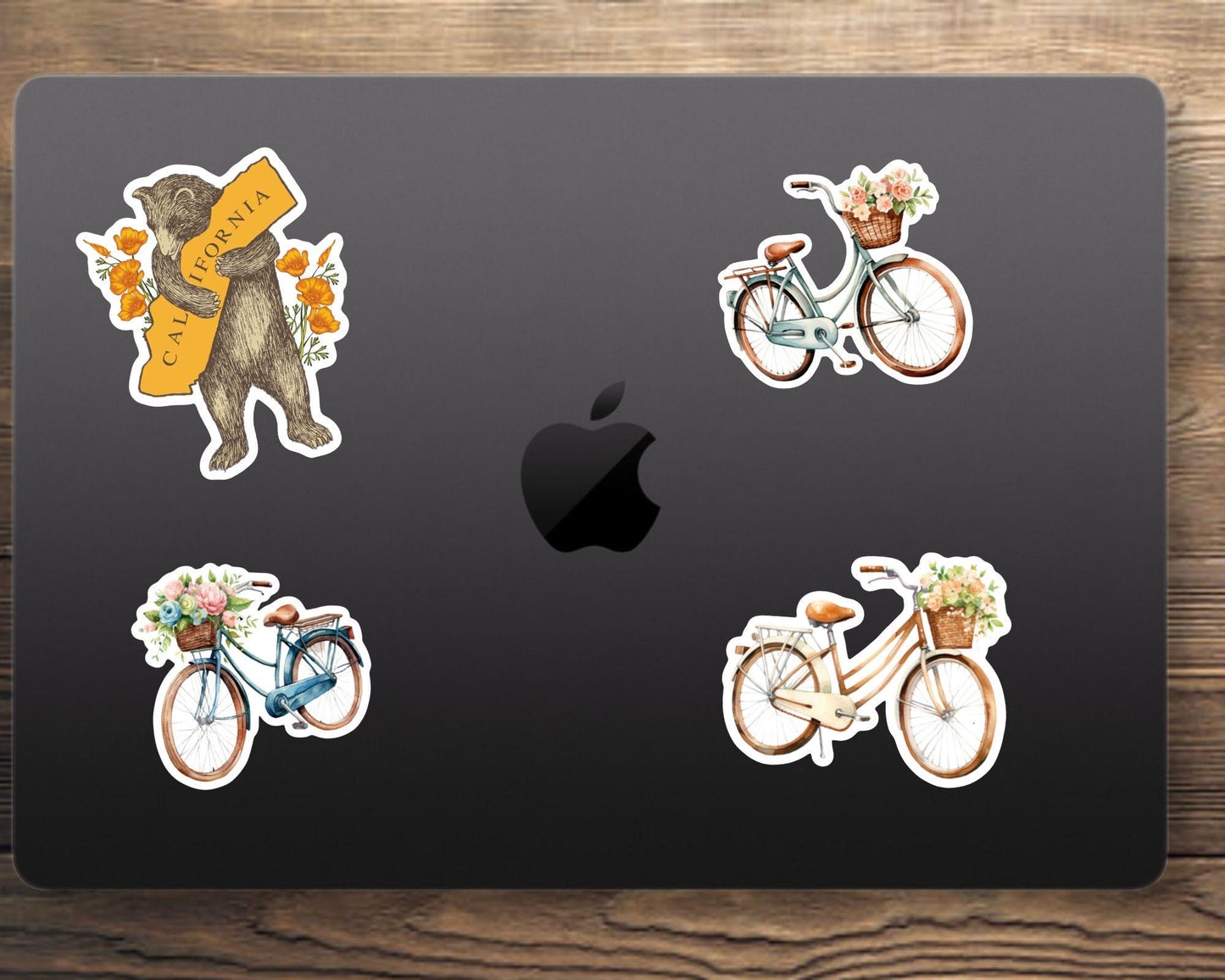 California Bear Hugging California with Poppy Sticker - California