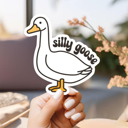 Silly goose sticker | silly goose, silly goose sticker, funny meme vinyl sticker for laptop, stanley, hardhat, skateboard, notebook