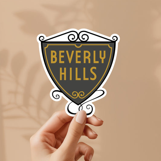 Beverly Hills Hotel Sign Sticker - Famous Signs, Vinyl Sticker, For Laptop, Water Bottle, Gift for him and her
