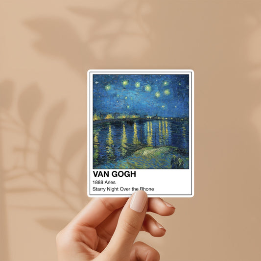 Van Gogh Starry Night Over the Rhone Pantone Sticker - France - Cool Art Fan Gift, Unique Gift for Him and Her