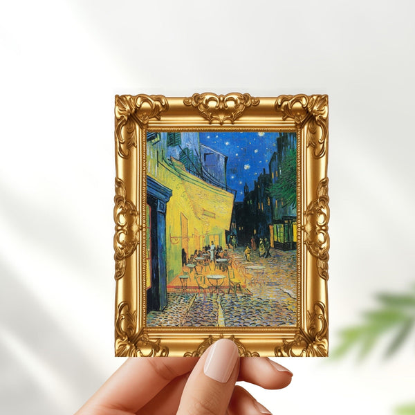 Vincent van gogh's cafè terrace at night sticker - for art lovers, water bottle, cellphone, case, laptop, weatherproof, vinyl