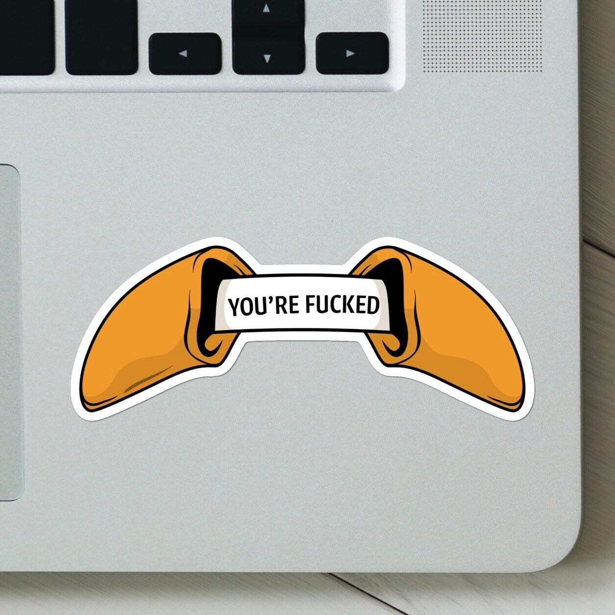Fortune Cookie Sticker, You're F**ked Sticker, Meme Sticker, Food stickers, Funny Sticker, For Laptop, Water Bottle