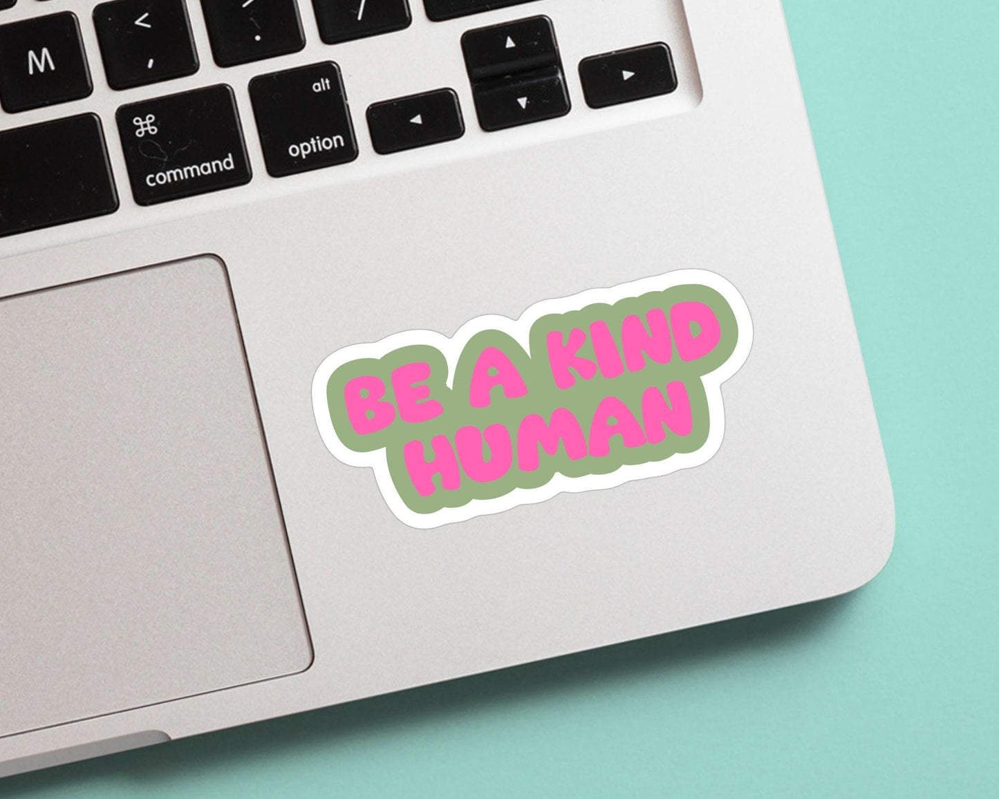 Be a Kind a Human Sticker - Reminder to treat people kindly. Vinyl, Weatherproof, Fun, and a great gift for him and her