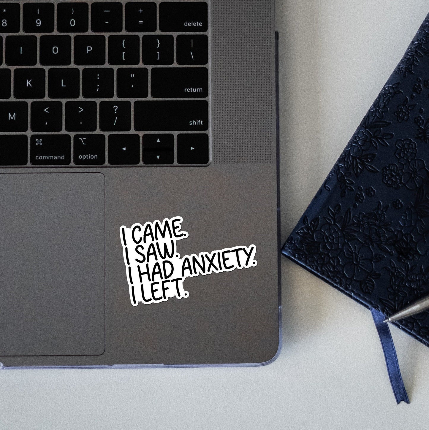 I came i saw i had anxiety i left sticker | funny introvert sticker, funny sticker, laptop decal, anxiety tumbler sticker