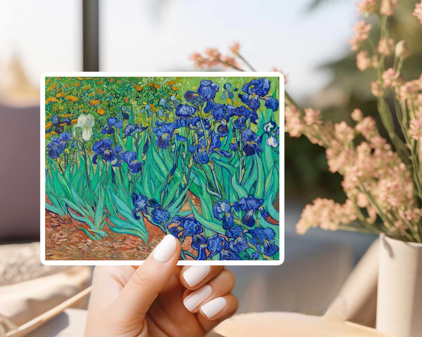 Vincent van gogh's irese’s sticker | for water bottle, hardhat, skateboard, laptop, phone case, weatherproof, vinyl stick
