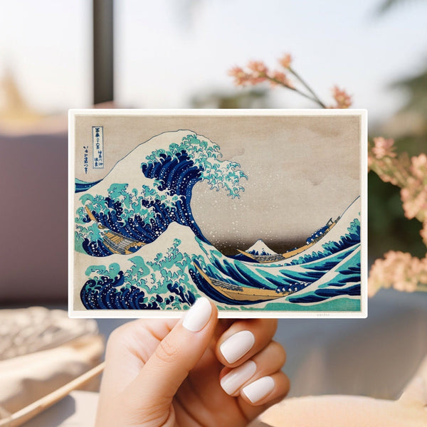 Under the wave off kanagawa - the great wave sticker katsushika hokusai | for water bottle, hardhat, skateboard, laptop, phone case