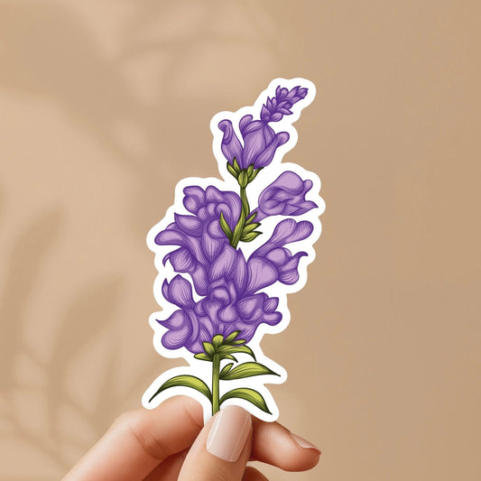 Sage Flower Hand Drawn and Handmade Sticker - Cute, Colorful, Fun Floral Stickers, Great for Water Bottles, Gifts for Him and Her