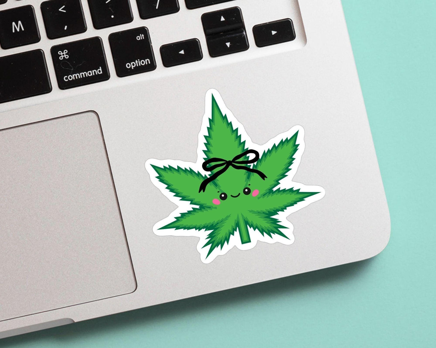 Cute Marijuana Leaf Weed Sticker - Marijuana, Weed, Pothead, Funny Sticker, Gift for Him and Her, Cute, Minimalist, 420 Friendly, Funny