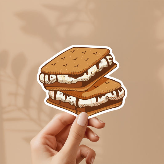 S’mores  Hand Drawn Sticker - Fun Stickers, Cute, Decal, Great Gift for him and her, Vinyl Sticker