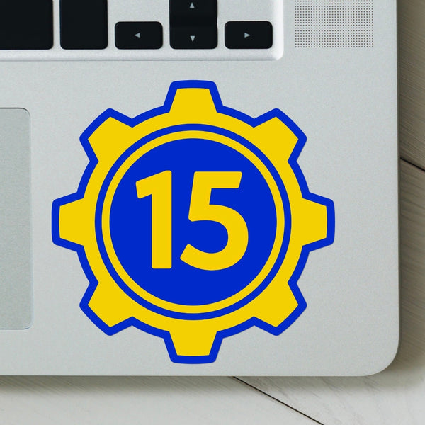 Vault-Tec Vault 15 Logo - Vault-Tec Industries, Vault-Dweller, Gamer Nerd, Gifts for him and her, for Water Bottle, Laptop, Cellphone Case