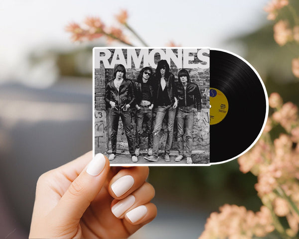 Ramones vinyl record sleeve sticker, vinyl stickers, water and weatherproof, dishwasher safe, funny stickers