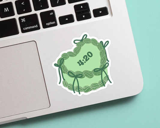 420 Decorative Cake Weed Sticker - Marijuana, Weed, Pothead, Funny Sticker, Gift for Him and Her, Cute, Minimalist, 420 Friendly, Funny