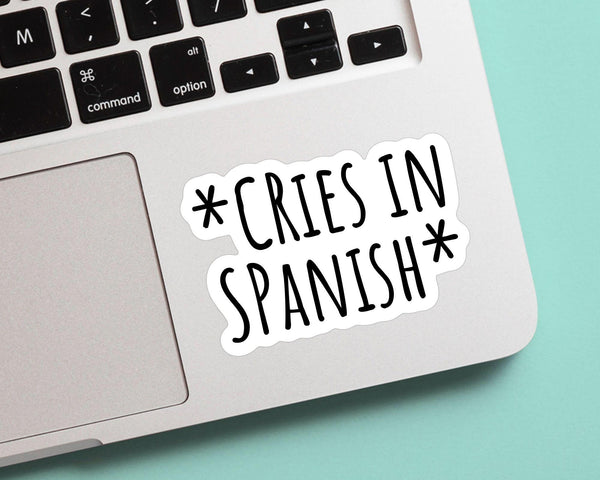 Cries in Spanish sticker, custom handmade, weatherproof and vinyl stickers - latina - latinx - latina pride - latinx stickers
