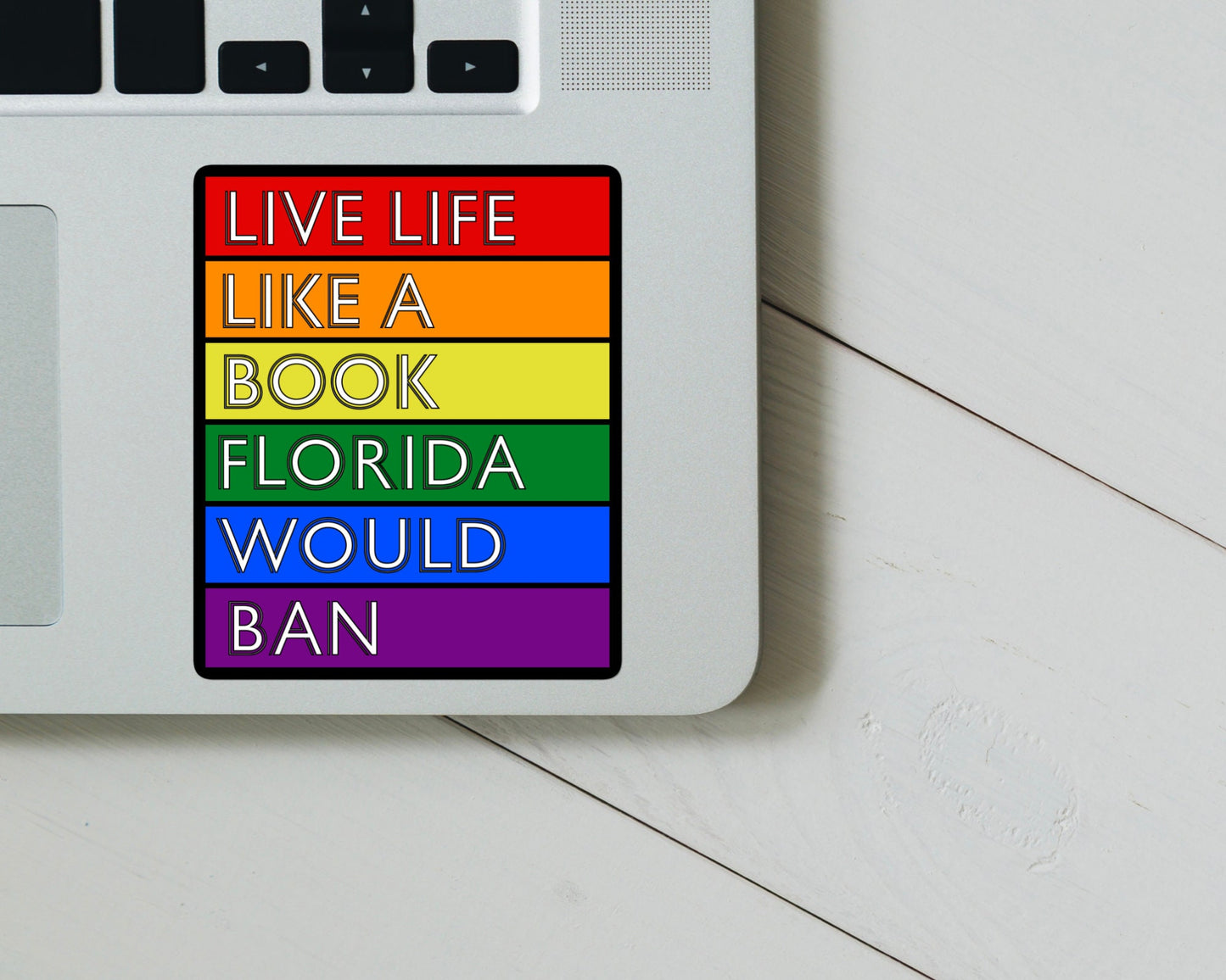 Live Life Like A Book Florida Would Ban sticker -  vinyl, weatherproof, meme sticker, nostalgia, lgbtqia+
