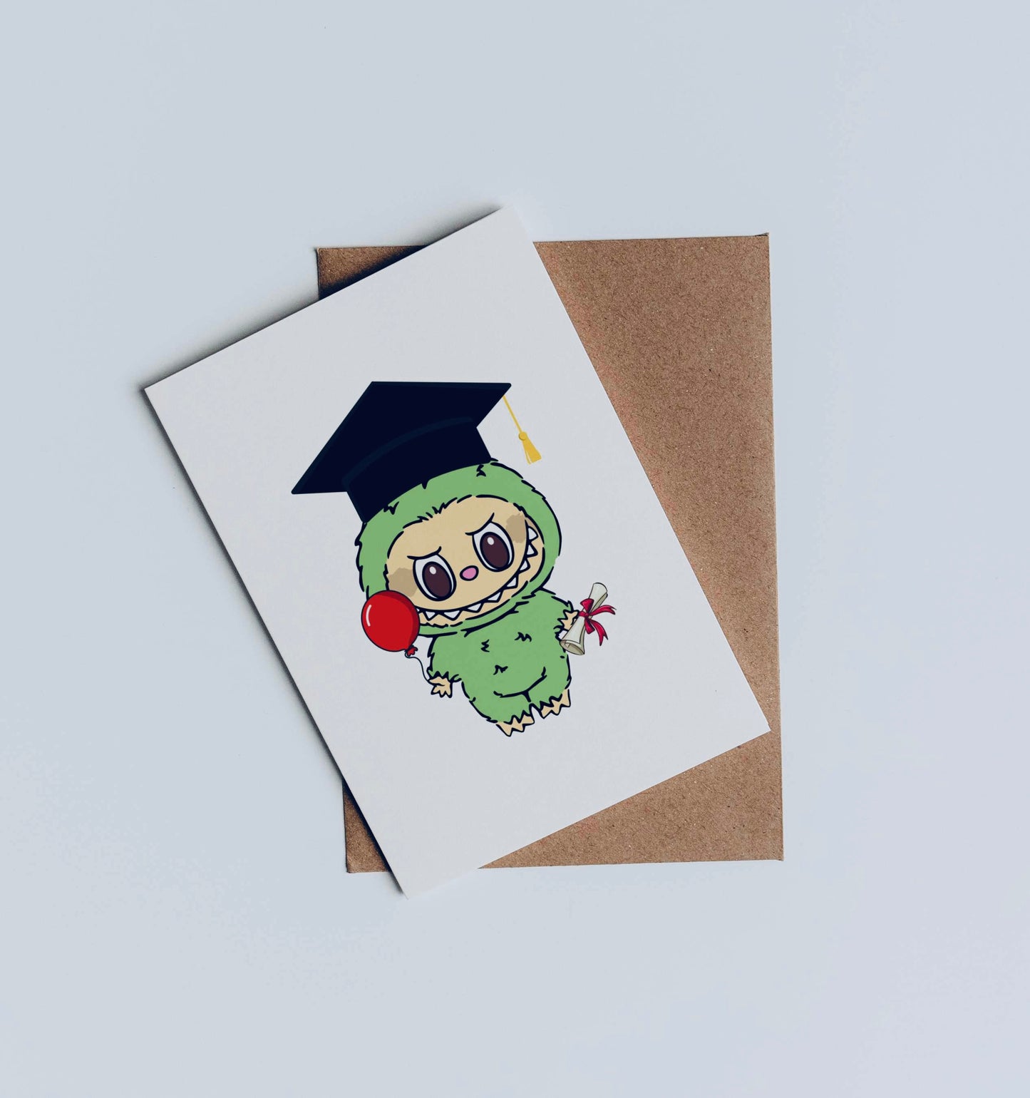 Labubu Green Grape Graduate 2025 - Graduation Cards / Greeting Cards