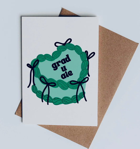 2025 Grad-U-Ate Cake (Green) - Graduation Cards / Greeting Cards